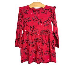 Tu Brand Red Reindeer Knit Dress Size 4-5
